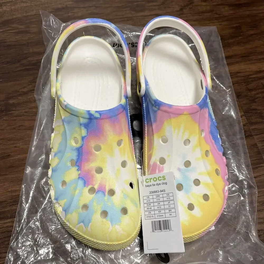 Crocs Men's Classic Tie-Dye Graphic Clog With Heel Straps Size 13 NWT